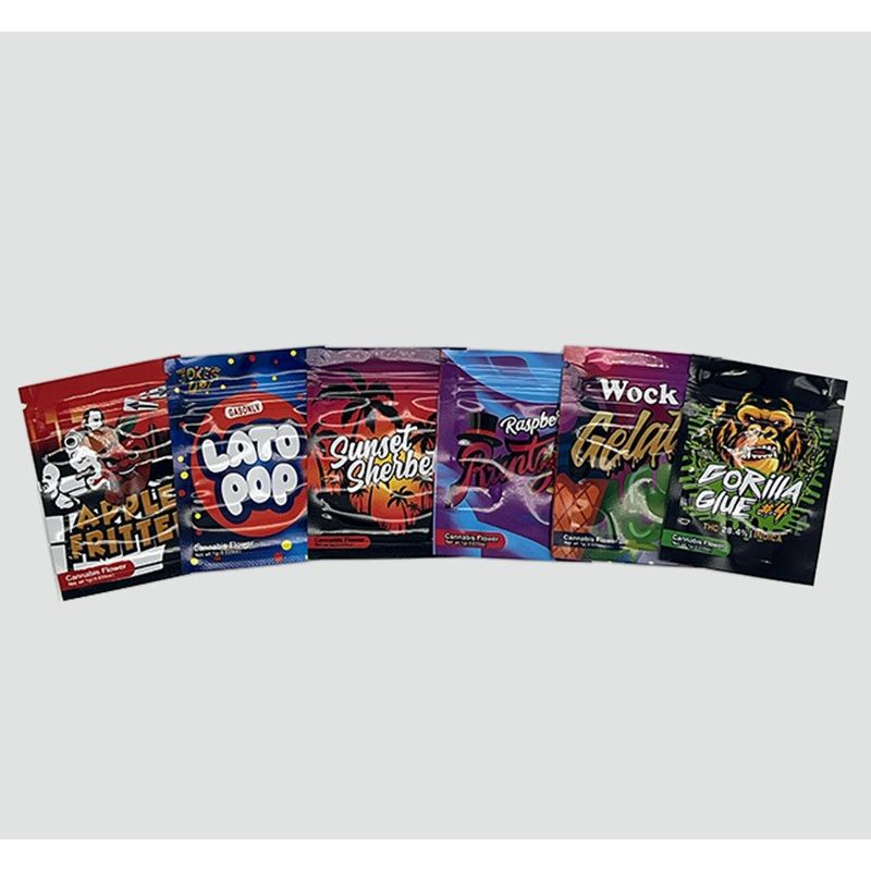 Red Lato Pop Strain Mylar Bags